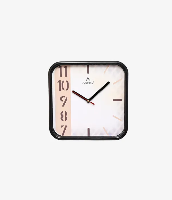 Alensso Model 764 Square Wall Clock with Minimalist