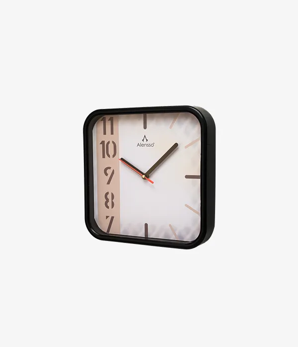 Alensso Model 764 Square Wall Clock with Minimalist