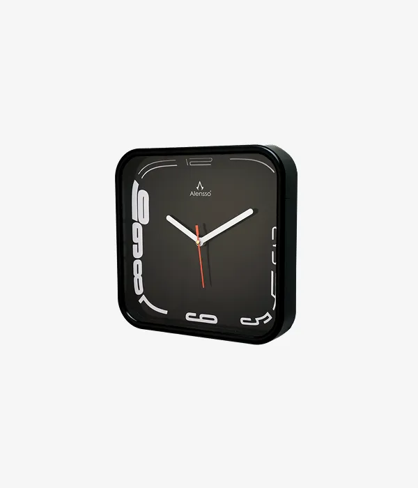 Alensso Model 861 Square Wall Clock with Modern