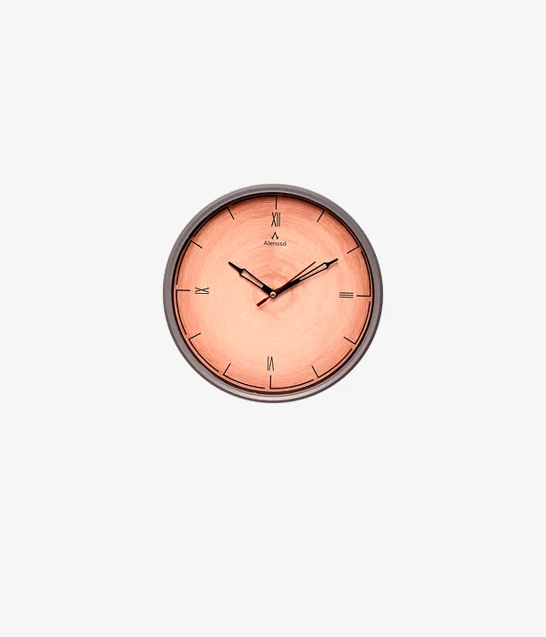 Alensso Model 900 Round Wall Clock with Stylized Roman