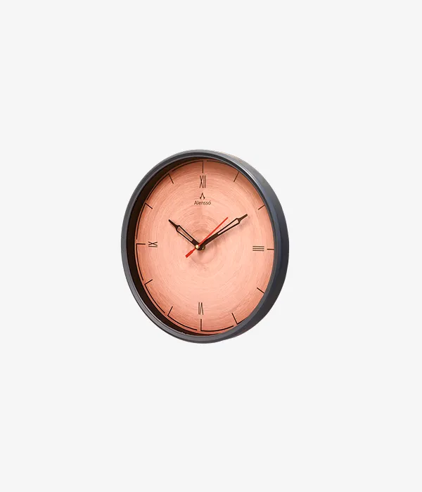 Alensso Model 900 Round Wall Clock with Stylized Roman