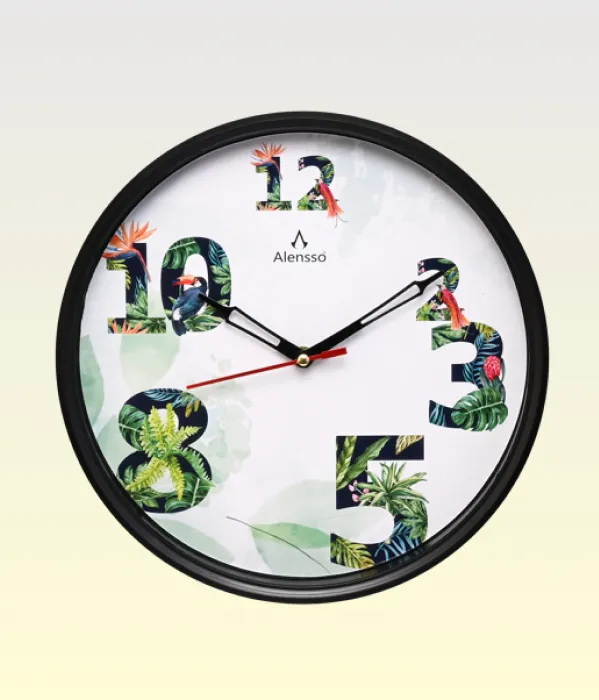 Alensso Model 900 Round Wall Clock with Gentle Lavender